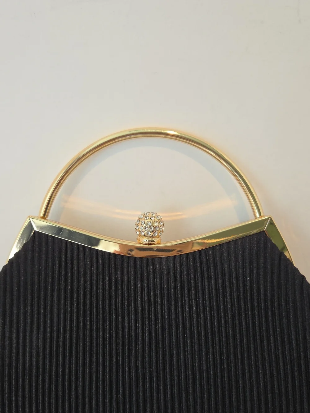 NEW Glitter Pleated Clutch Evening Bag (Black/Gold) - AIBAOWU